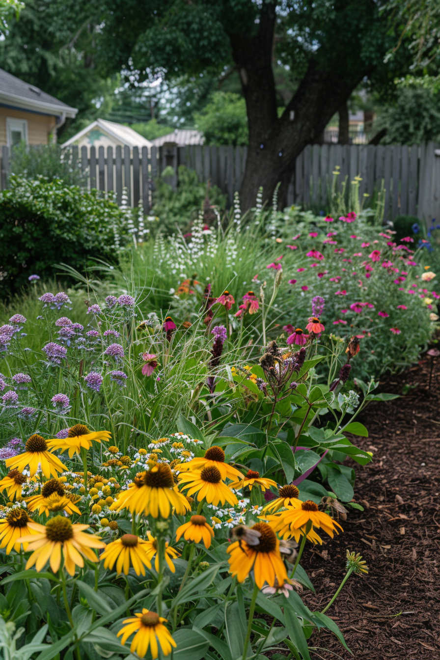 Herbal garden with dill and fennel attract useful insects.