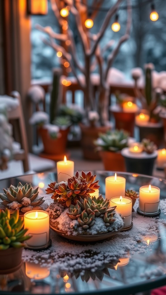 Miniature candles for succulents