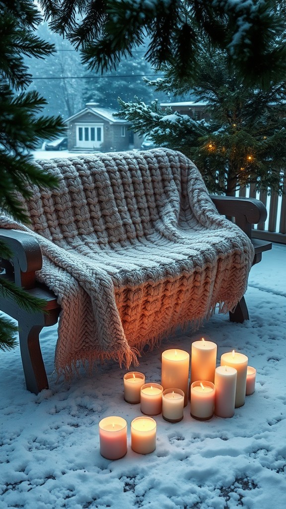 Cozy blanket and candle corner