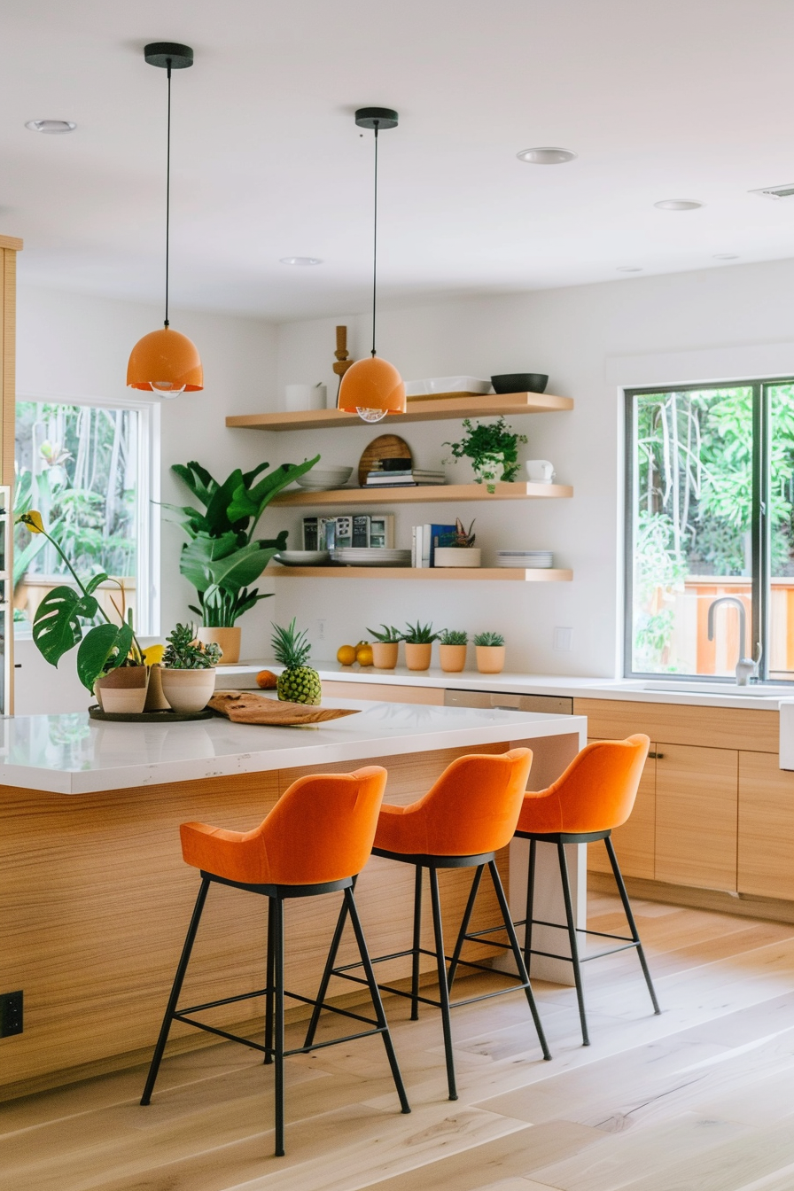 Integrated cupboards with seamless appearance