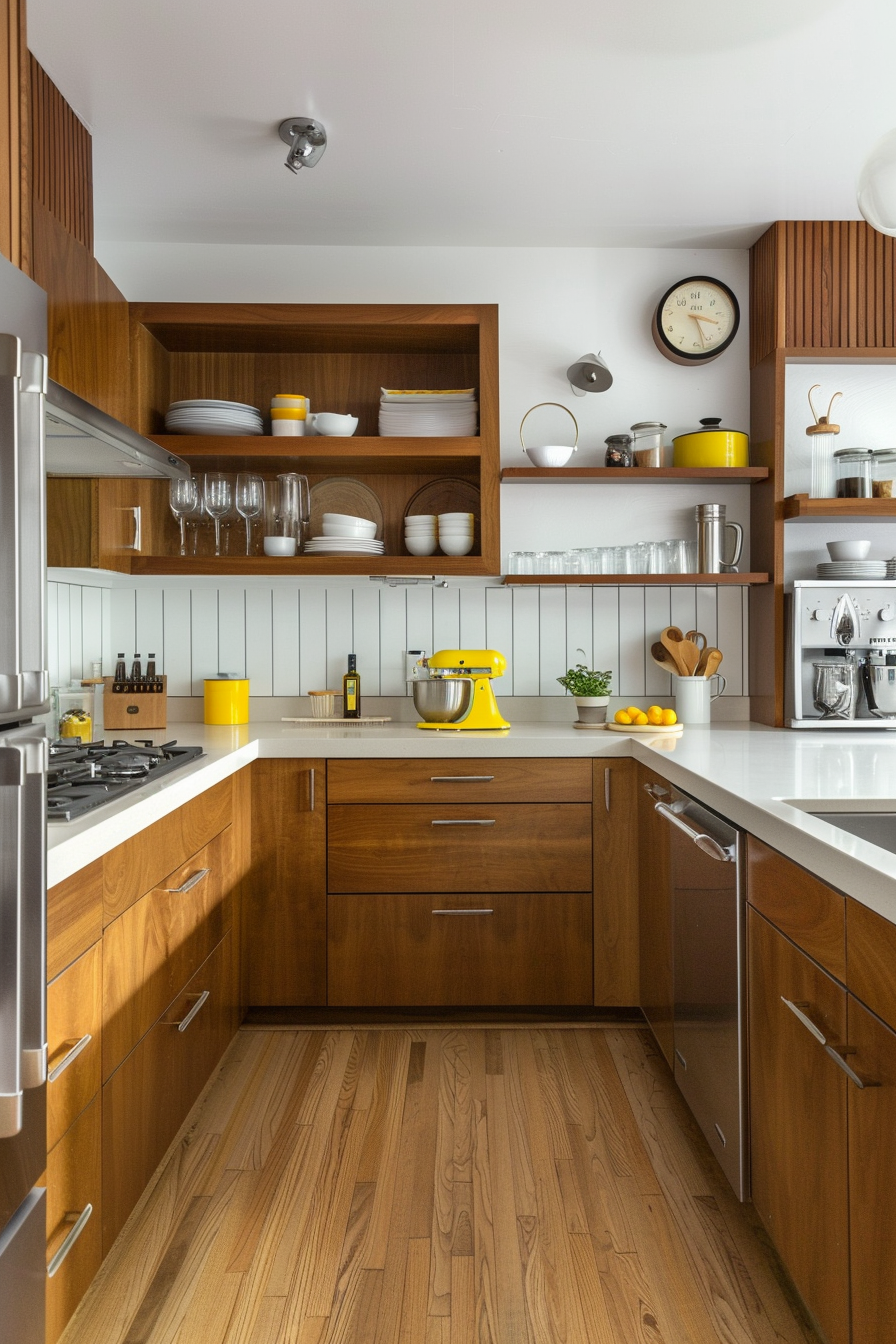 Structured cabinet fronts with a coherent color scheme