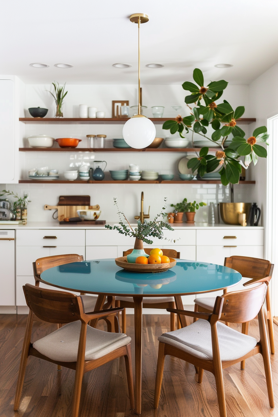 Complementary shaped plastic chairs in Eames style