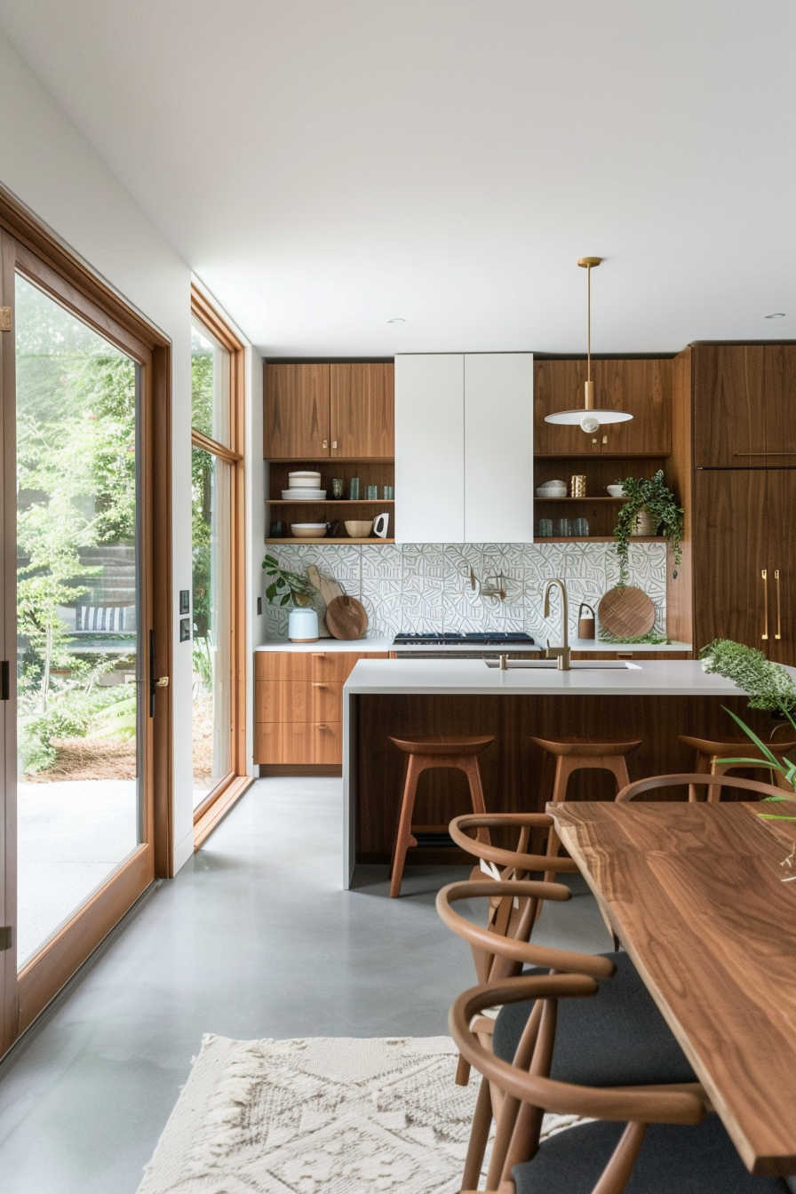 Butcher -Block -worktop with an open shelf