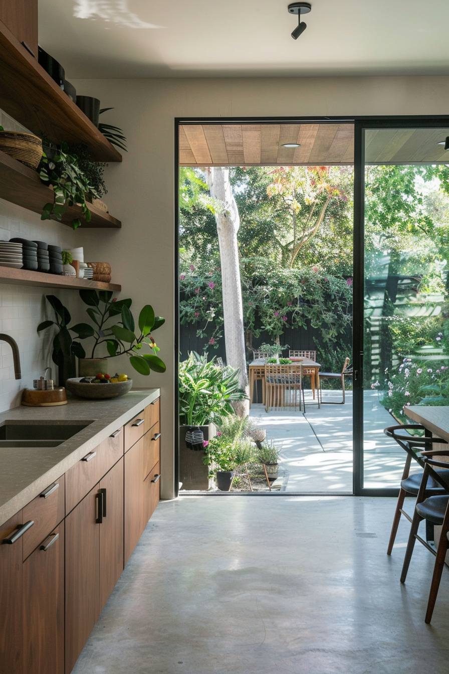 Kitchen with seamless transition to the outdoor area