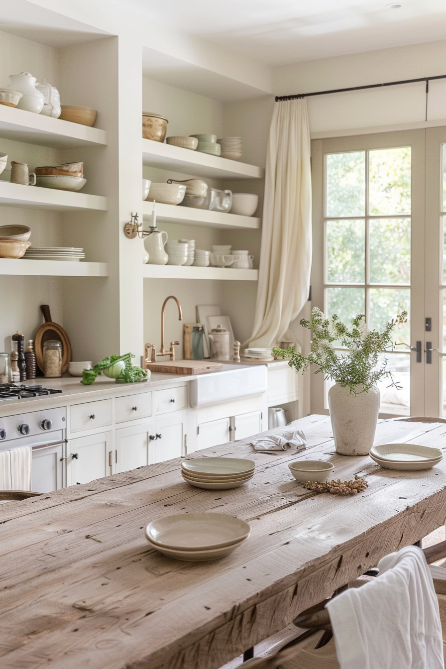 Ancient chandelier with modern worktops