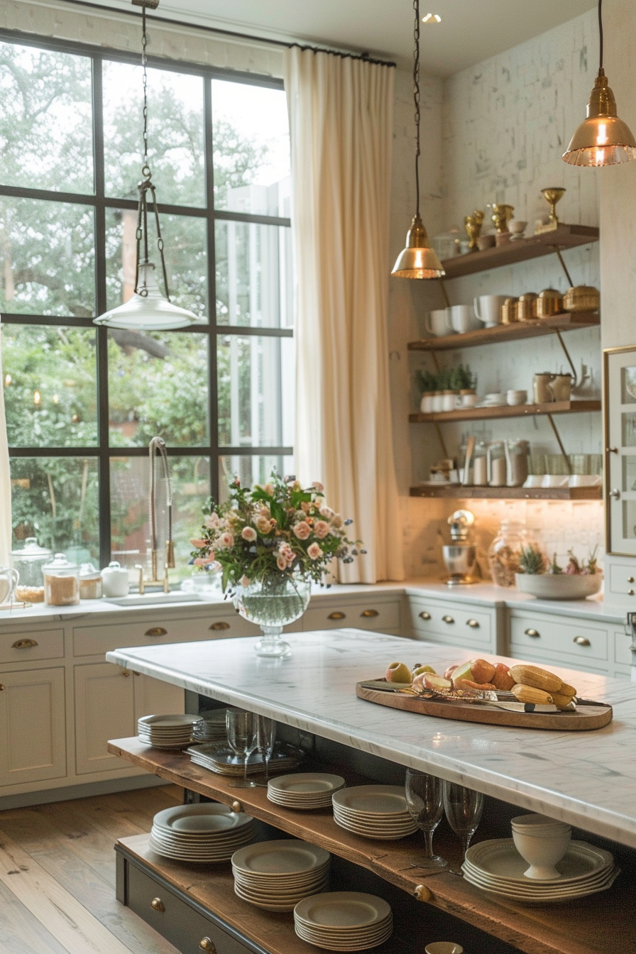 Natural light in French cuisine with elegant lighting