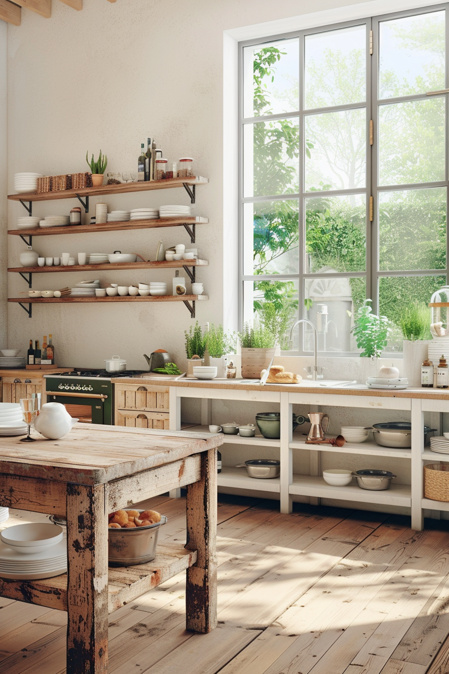 Rustic wood and delicate lace in French cuisine