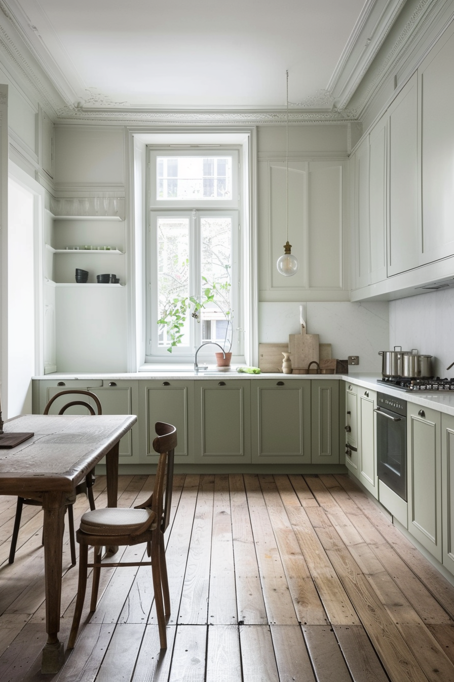 Damped tones and brass handles in French cuisine