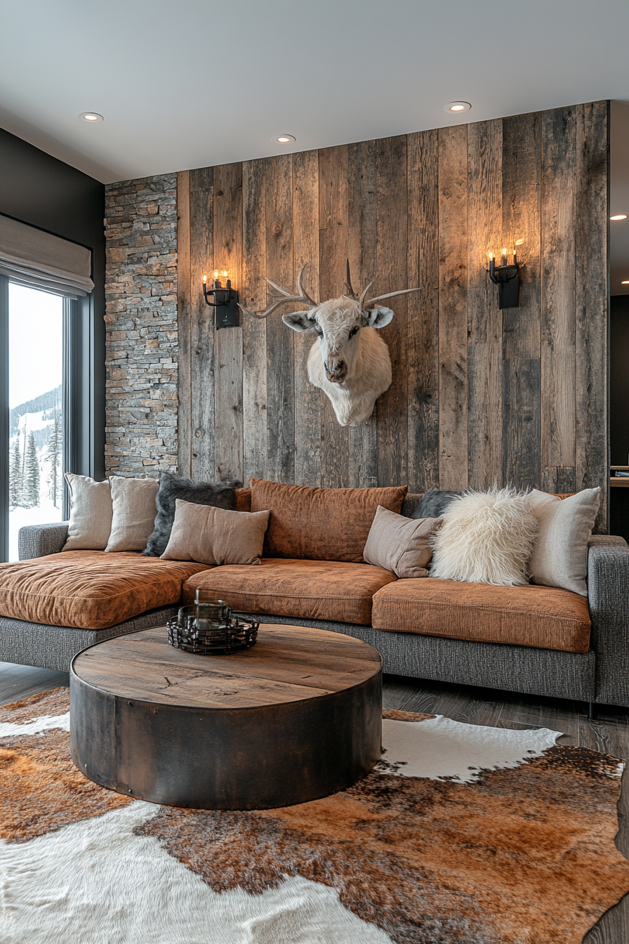 Rustic modern living room