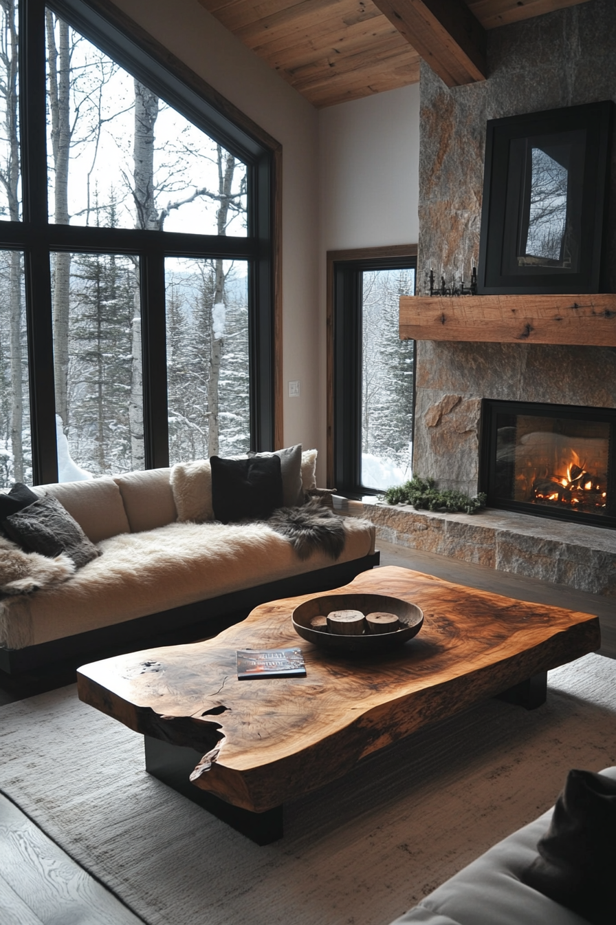 Rustic modern living room