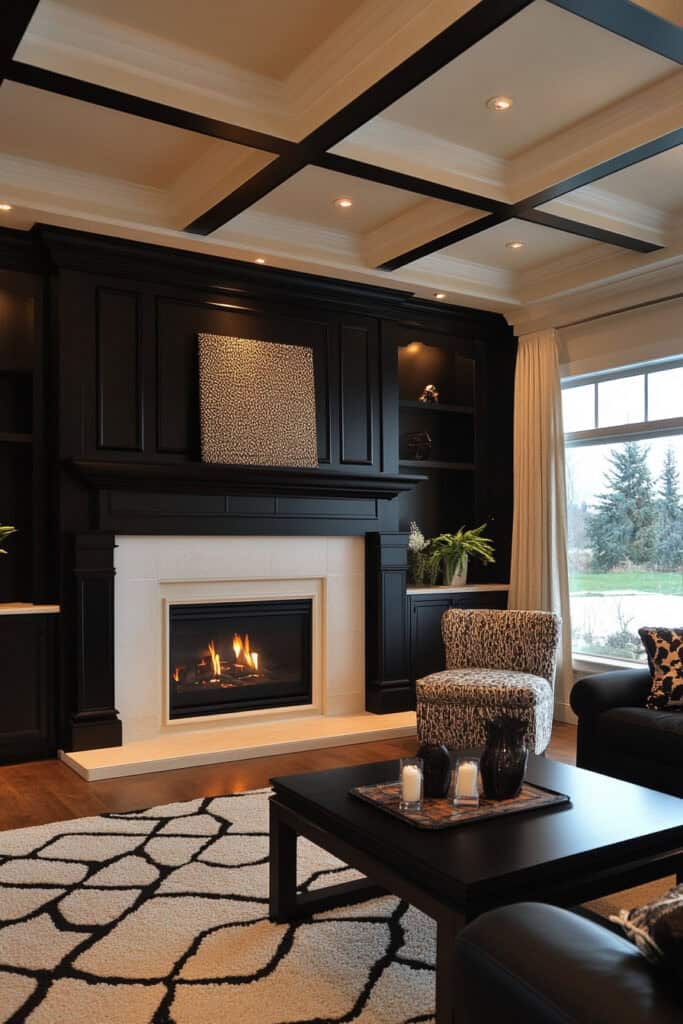 Living room installed in black