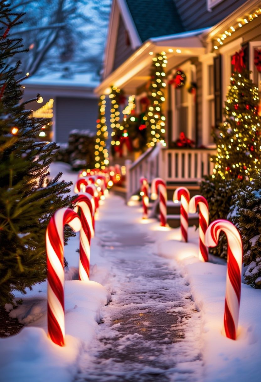 Candy Cane Pathway Marker