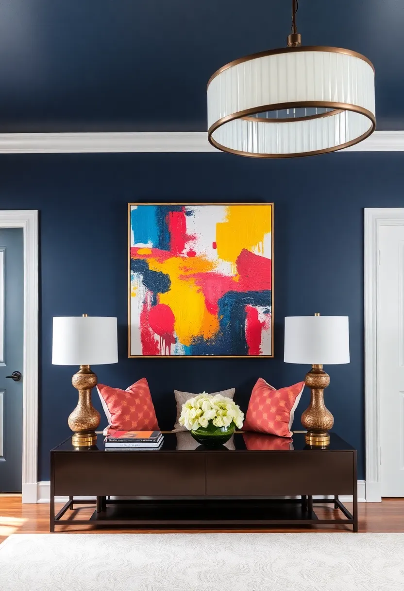 Accessorization of your dark blue living room: 15 must -have decor items to supplement statement lighting -3. Fat printing