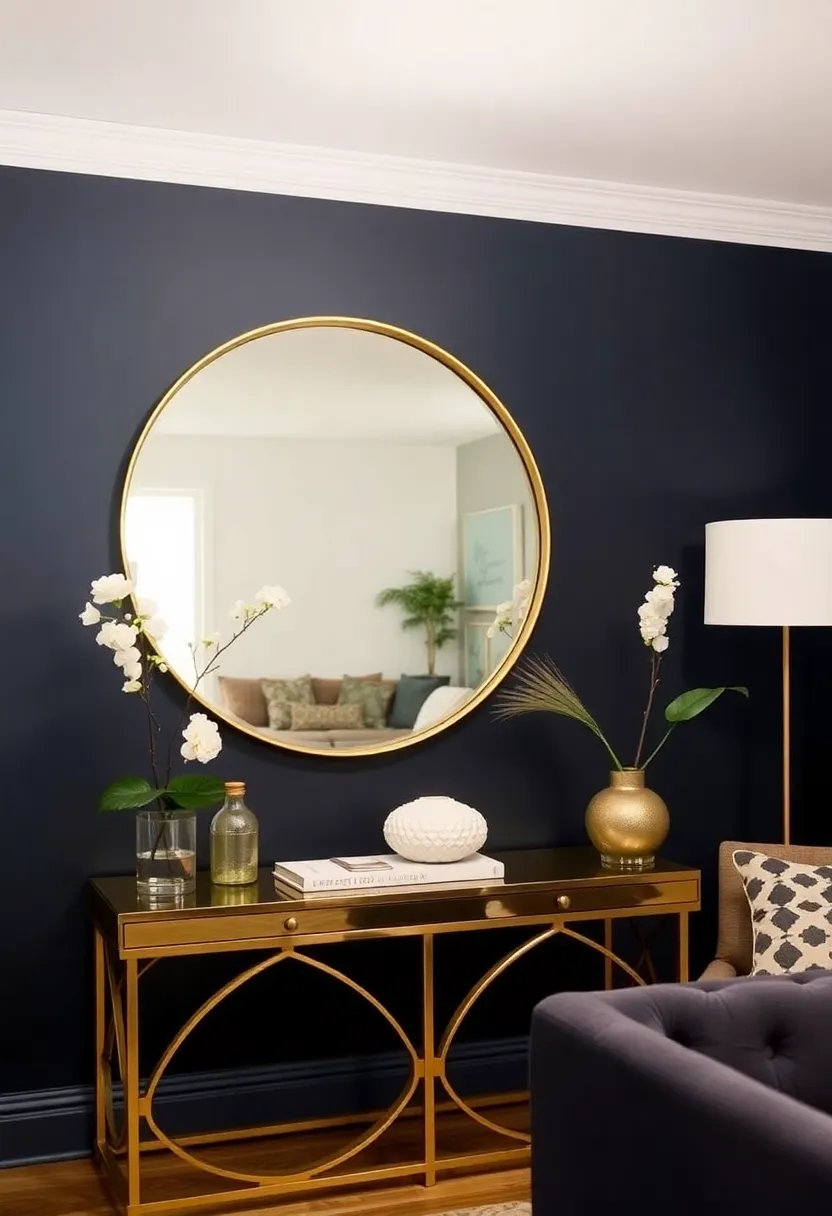 Accessorization of your dark blue living room: 15 must -have -decor -objects to supplement statement lighting -6. Decorative mirror