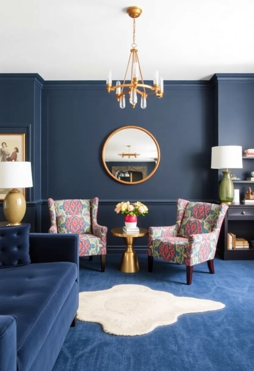 Accessorization of your dark blue living room: 15 must -have -decor -objects to complement the lighting -13. Akentstühlen