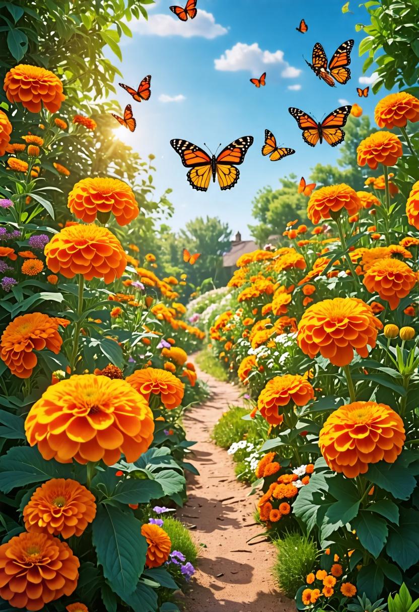 Building a butterfly garden with marigold