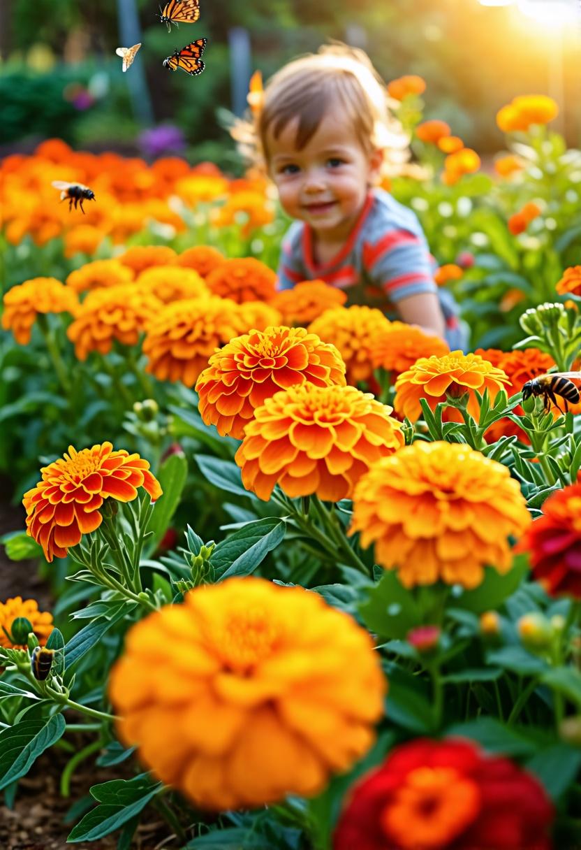 Ring flowers in elevated garden beds