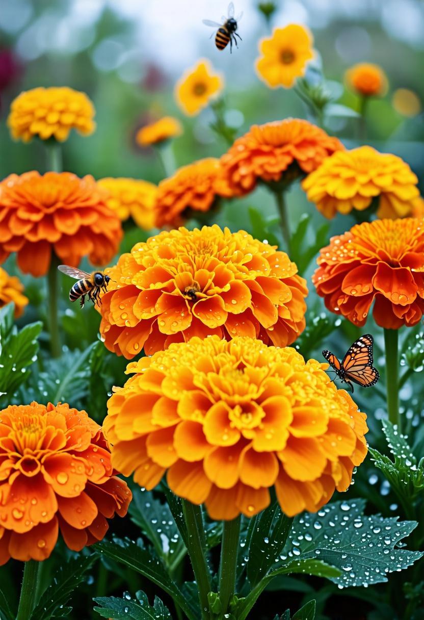 Creating a rain garden with marigold