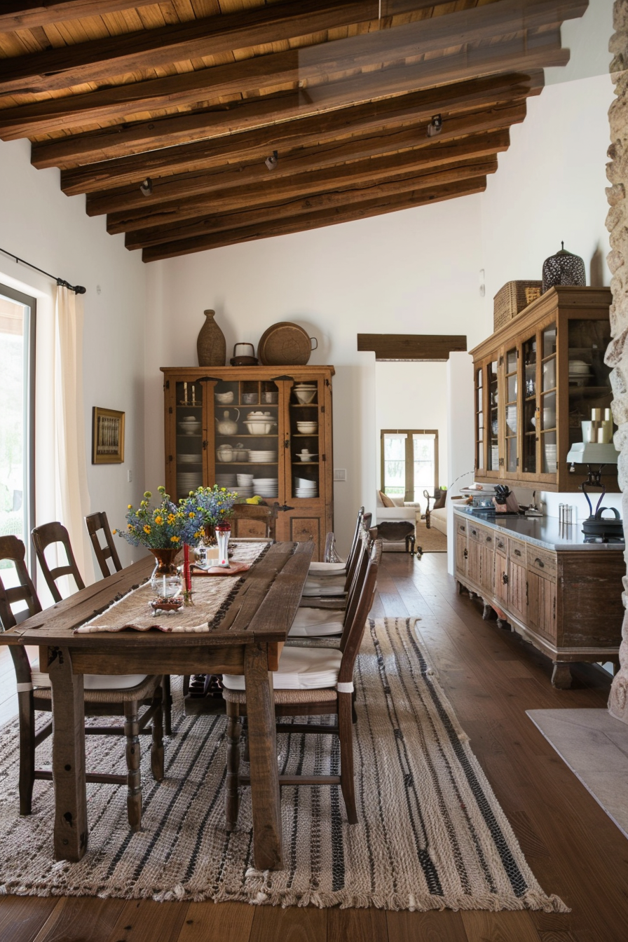 Mexican farmhouse kitchen, the rustic elements mixed with elegance