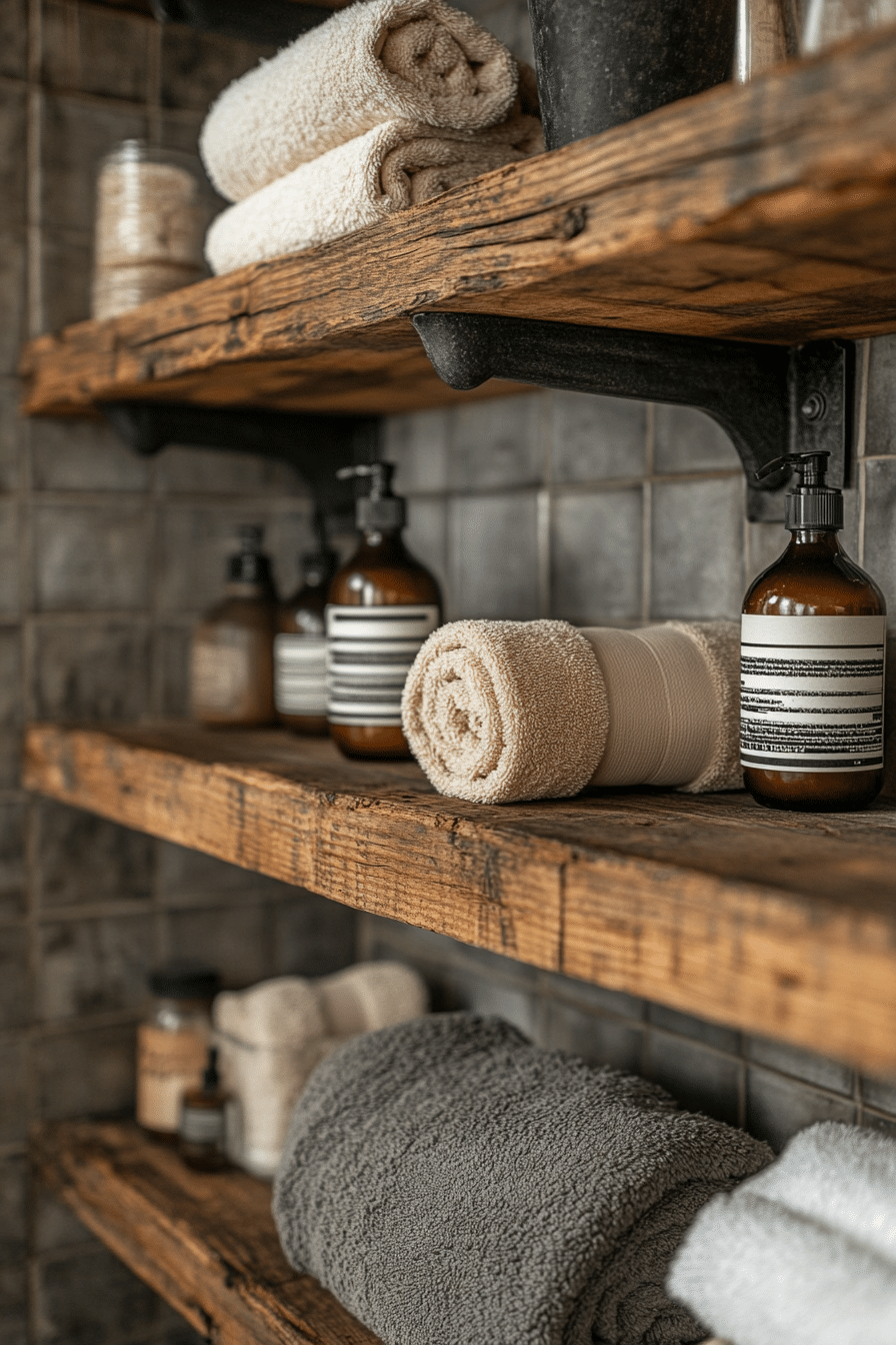 Rustic industrial bathroom