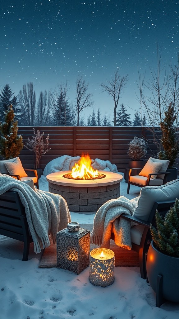 Cozy seating around the fire pit