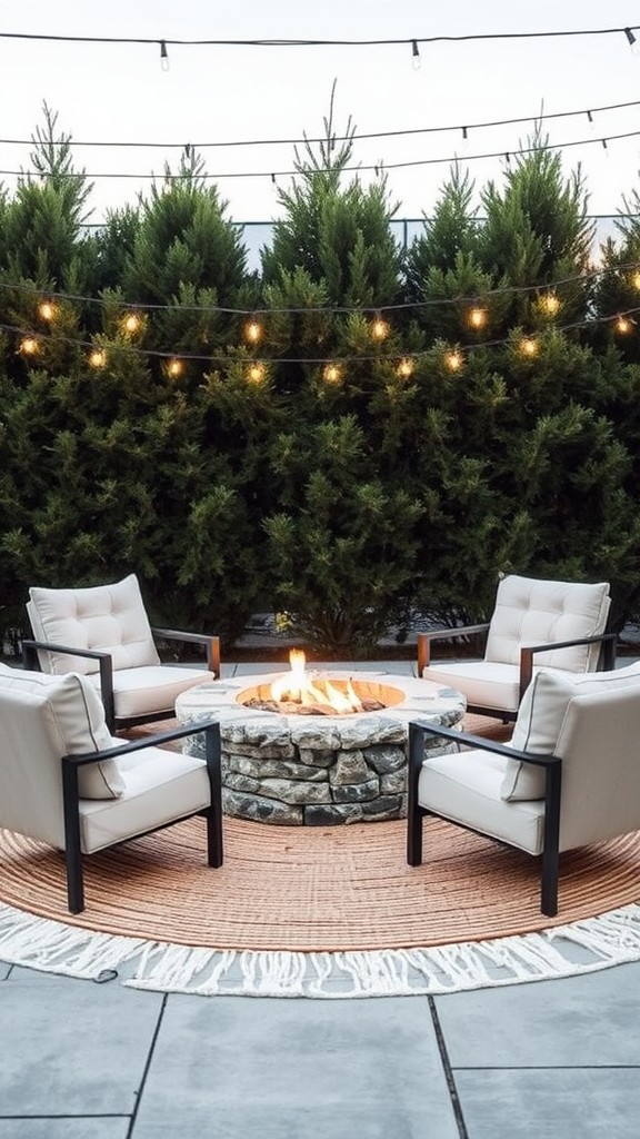 Cozy seating area with fire pit