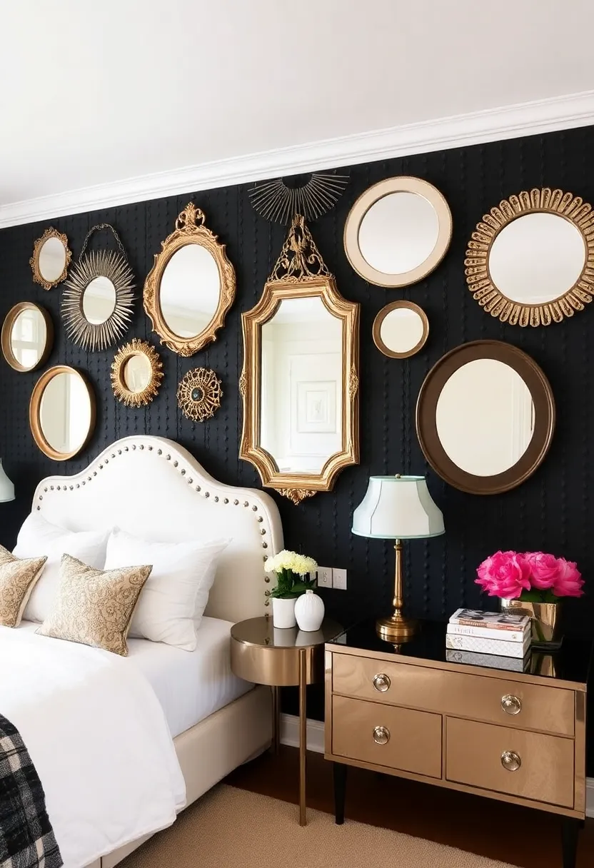 20 Trendy Black Beadboard Accent Wall Ideas for the Ultimate Bedroom Makeover! - 18. Stylish mirrors for added depth