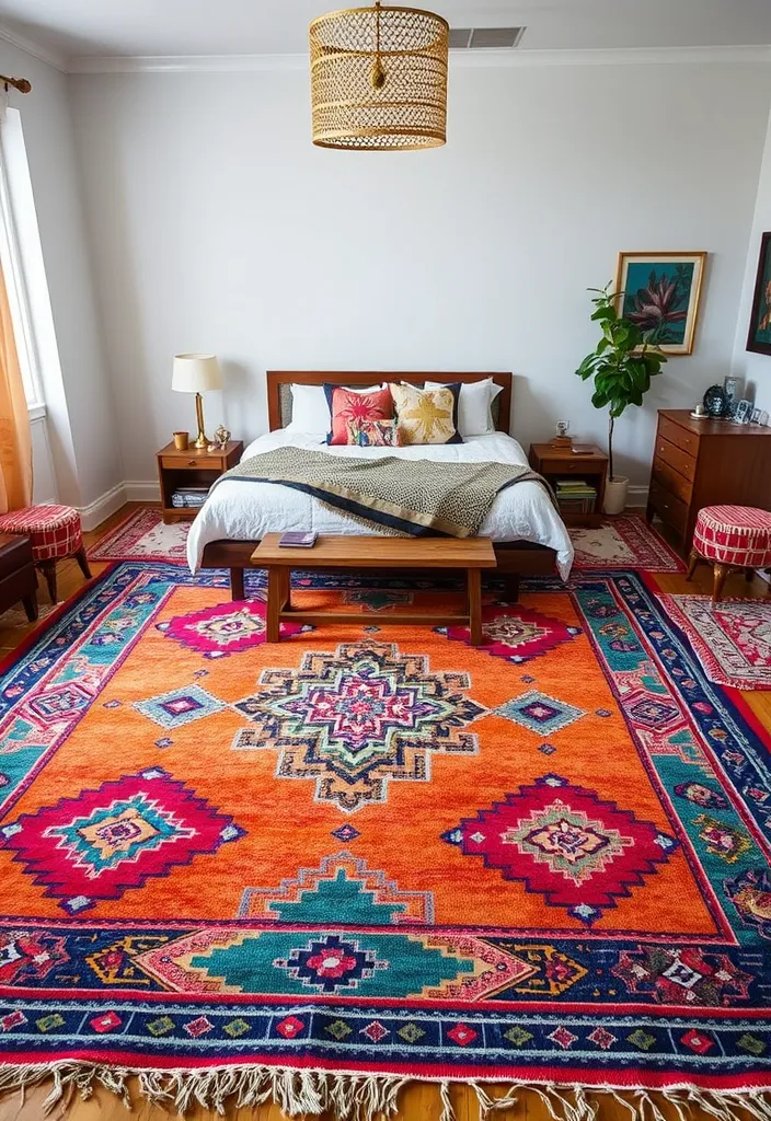 20 lively Bohemian bedroom ideas for teenagers who can be totally Instagram! - 4. Colorful carpets