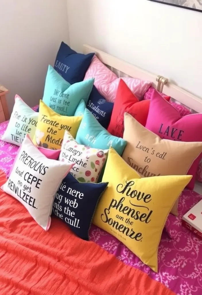 20 lively Bohemian bedroom ideas for teenagers who can be totally Instagram! - 9. Personalized throwing pillows