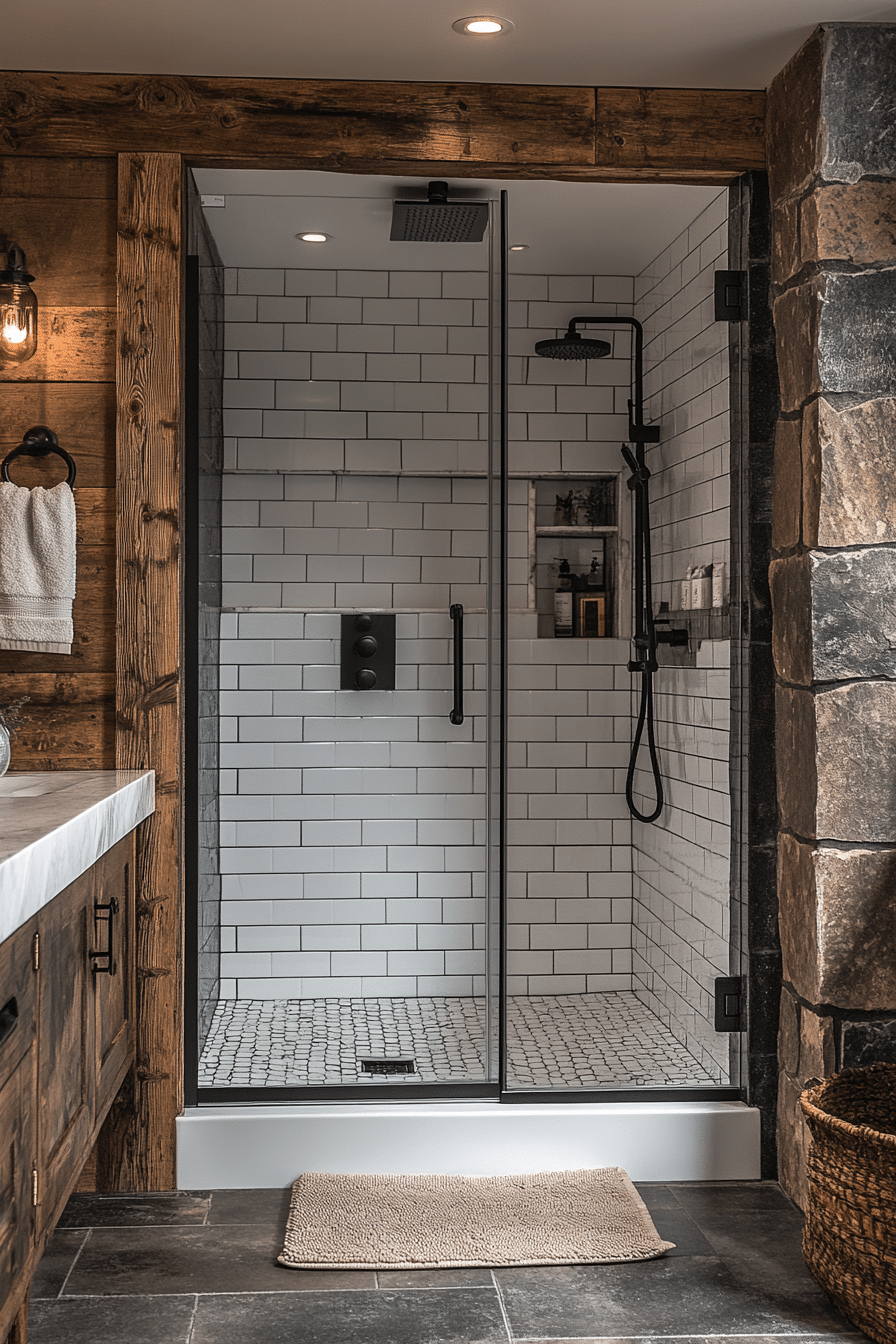 Rustic industrial bathroom