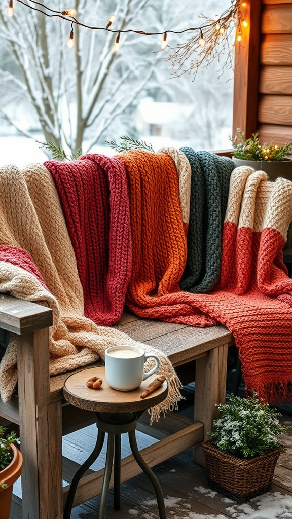 Add cozy blankets and throws