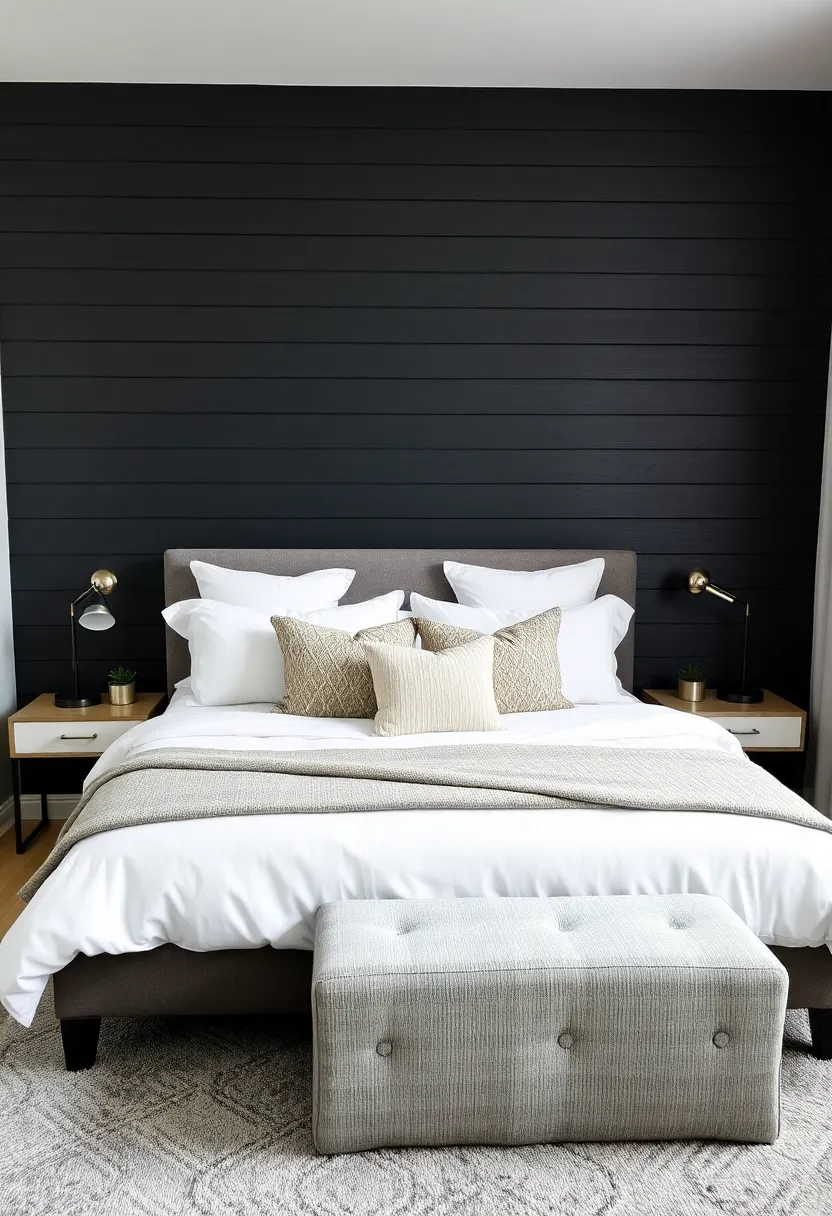 21 creative, eclectic black and white bedroom ideas that are simply unforgettable! - 5. Textured accent wall