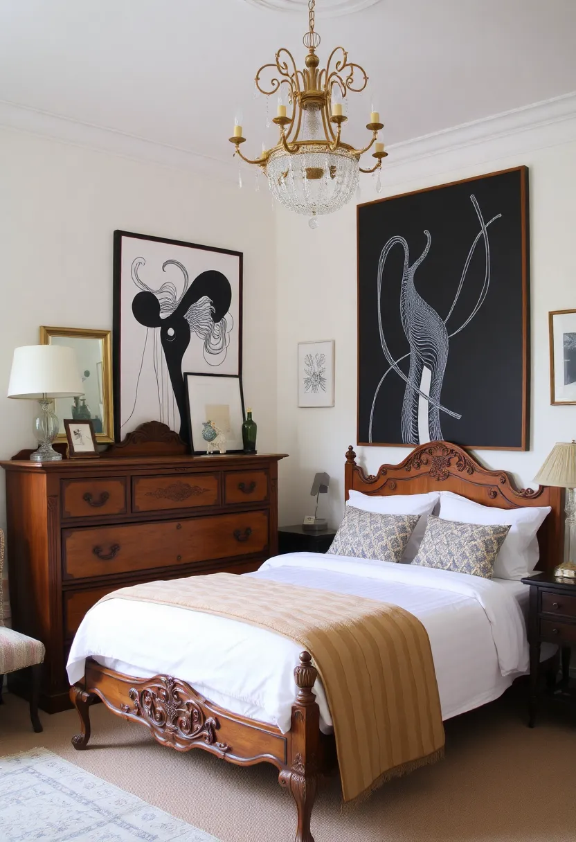 21 creative, eclectic black and white bedroom ideas that are simply unforgettable! - 2. Vintage charm with modern accents