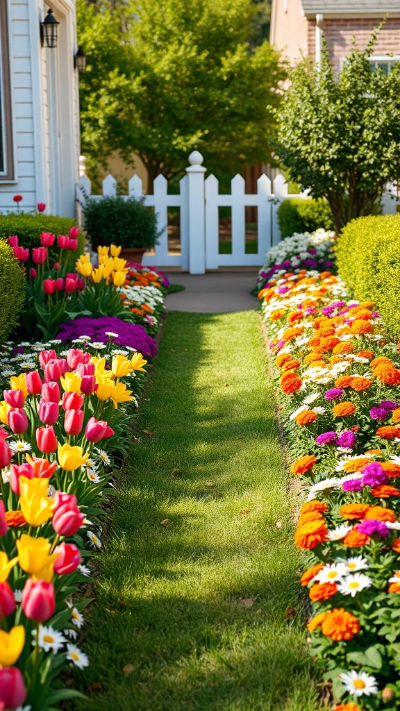 Add colorful flower beds