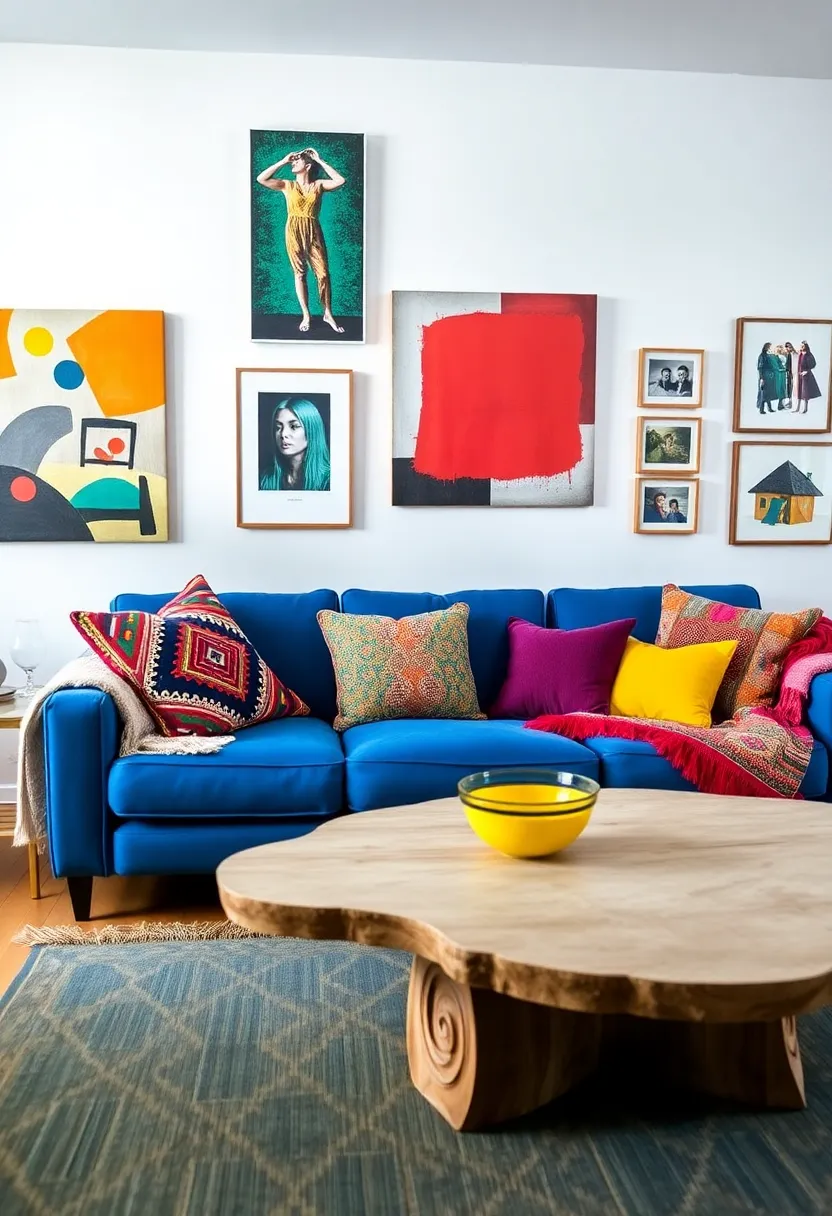 21 seasonal decor ideas for living room with a blue couch: refresh your room all year round - 9th artistic expression