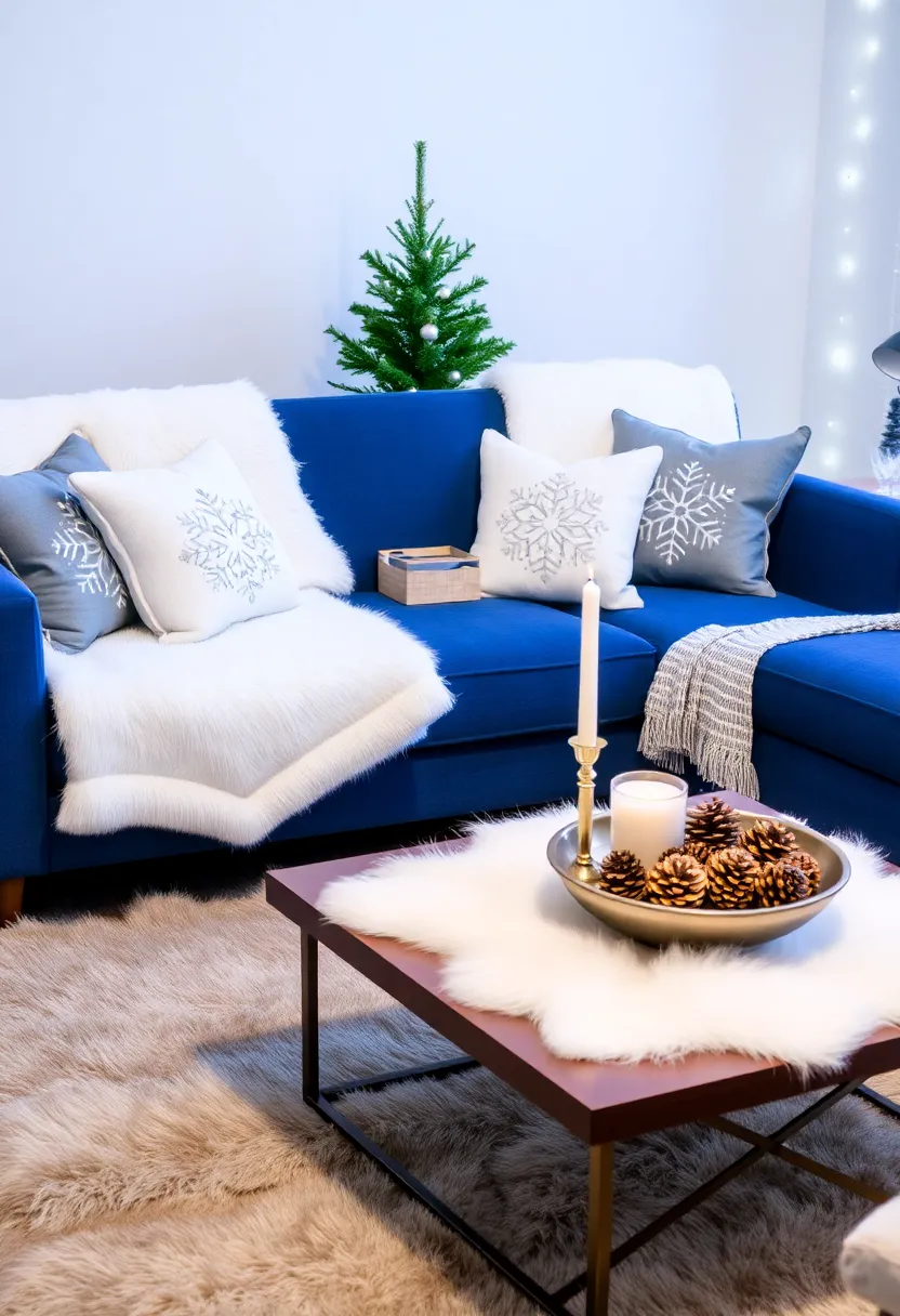 21 seasonal decor ideas for living room with a blue couch: refreshment