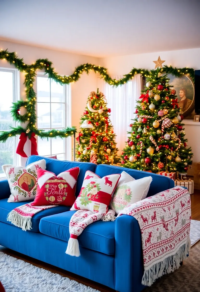 21 seasonal decor ideas for living room with a blue couch: refreshment