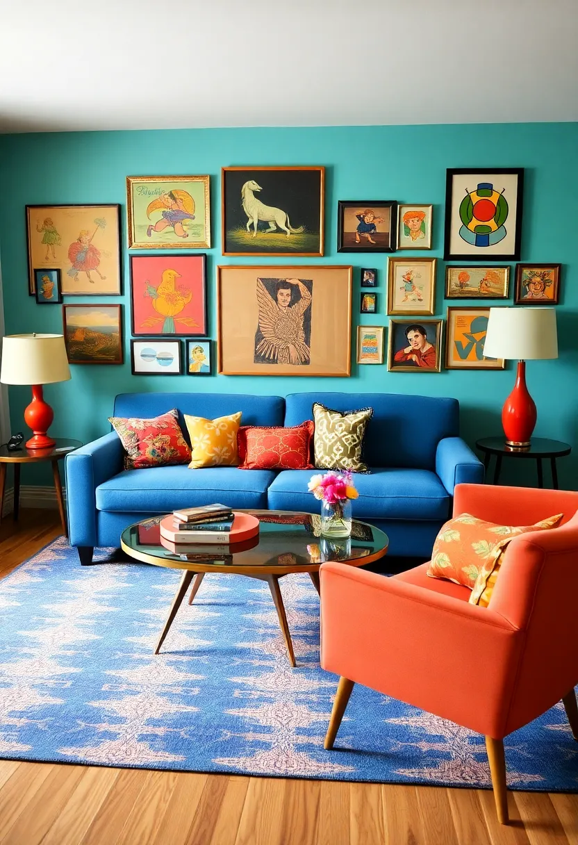 21 seasonal decor ideas for living room with a blue couch: refresh your room all year round -18th retro resuscitation