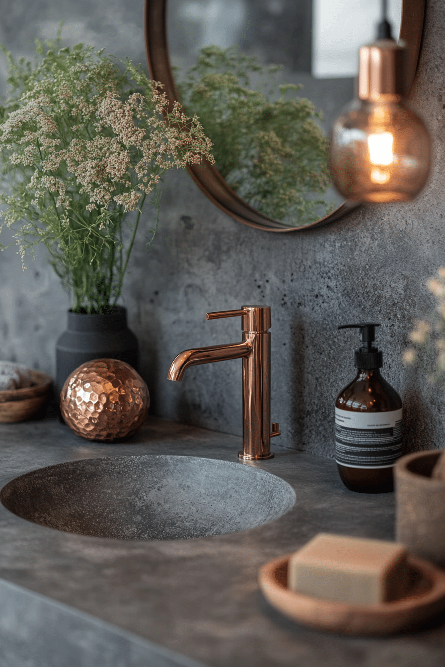 Rustic industrial bathroom