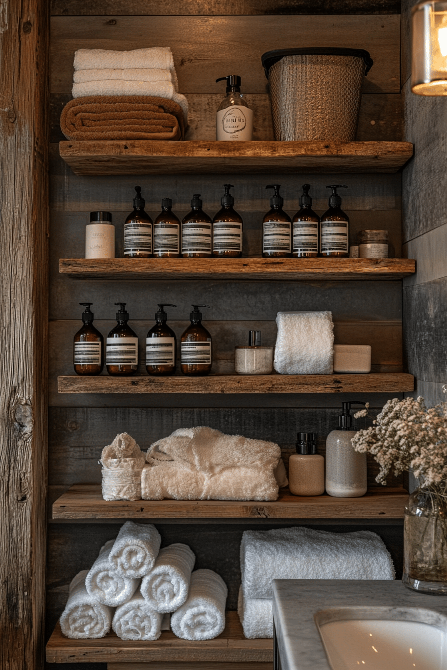 Rustic industrial bathroom