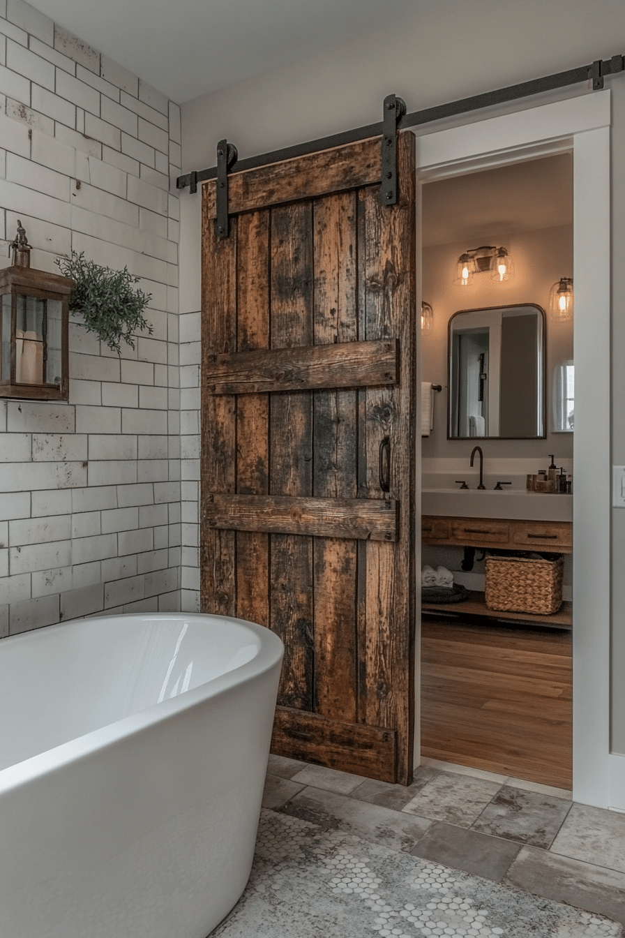 Rustic industrial bathroom