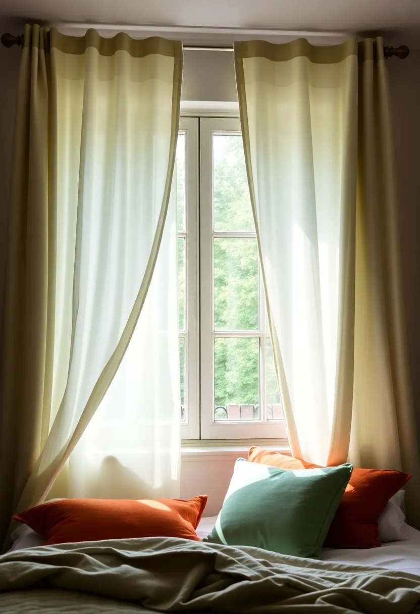 Creating a Cozy Bedroom: 15 Earthy Terracotta and Sage Green Ideas for a Relaxing Retreat! - 10. Soft curtains