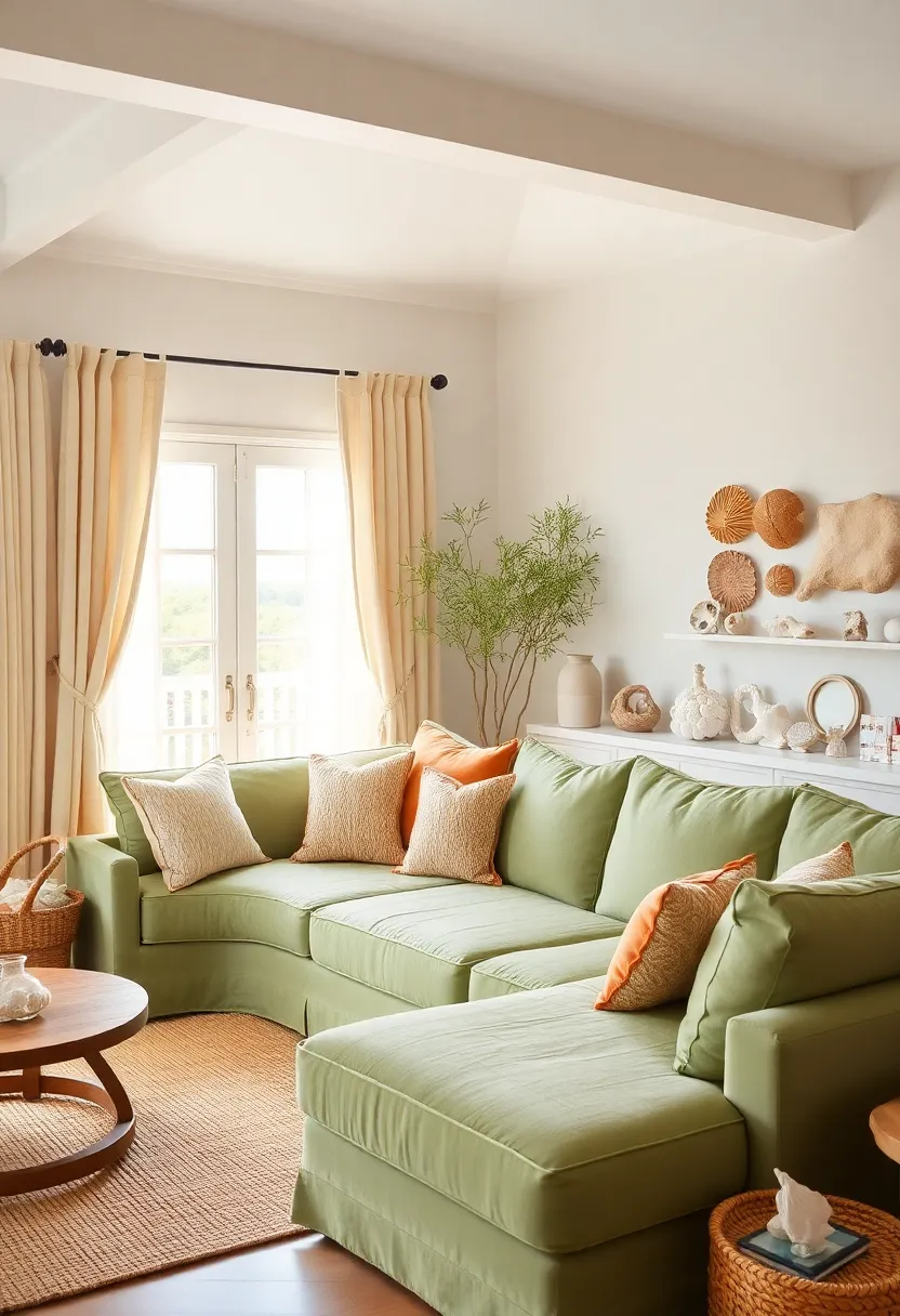 Create an inviting living room: 21 earthy terracotta and sage-green color schemes! - 16. Coast mood