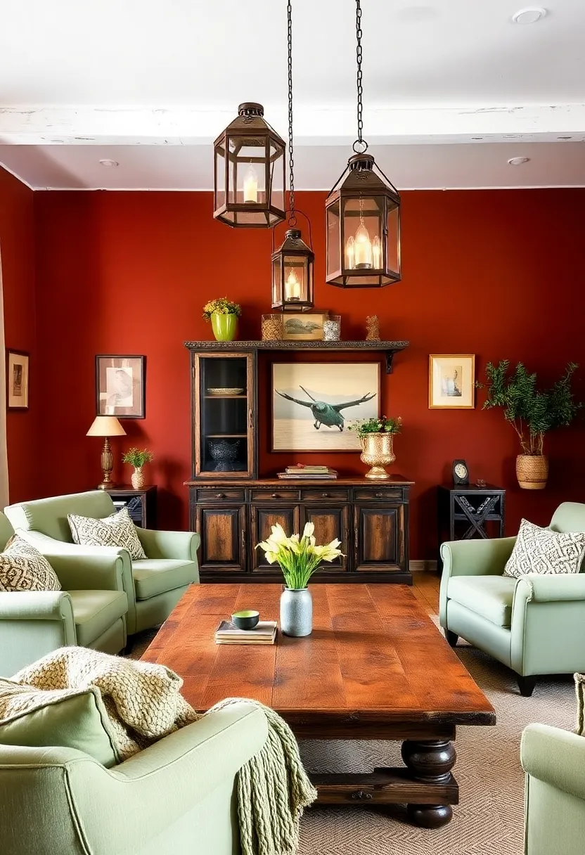 Create an inviting living room: 21 earthy terracotta and sage-green color schemes! - 2. Rustic retreat