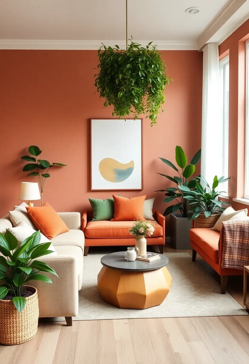 Create an inviting living room: 21 earthy terracotta and sage-green color schemes! - Diploma