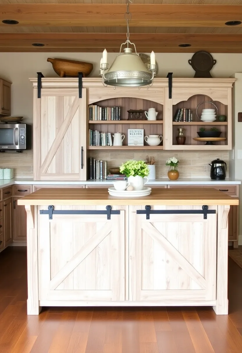 DIY Antique Kitchen Island Restoration Projects: Bring New Life to Vintage Finds – 7. Rustic Barn Door Style