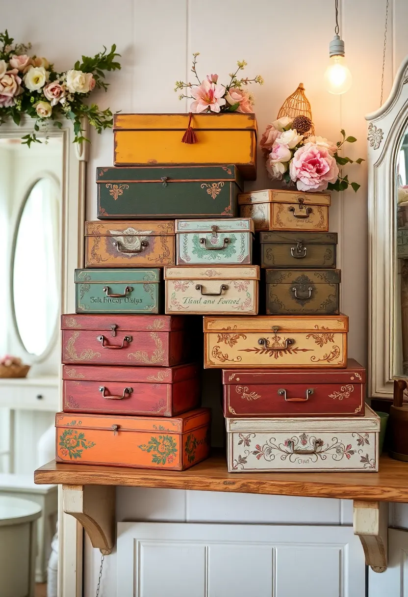 Vintage Dressing Room DIY Projects: Easy Crafts to Customize Your Space - 12. Hand Painted Vintage Boxes