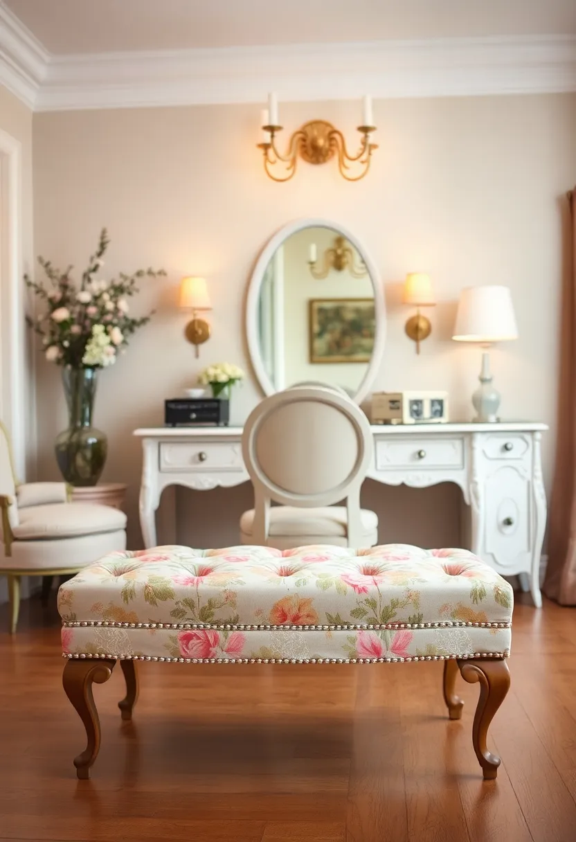 Vintage Dressing Room DIY Projects: Easy Crafts to Customize Your Space - 15. Vintage Style Upholstered Ottoman