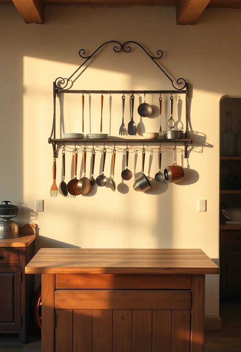 Functional Storage Solutions for Antique Kitchen Islands: Keep your kitchen organized - 11. Antique Kitchen Shelf with Hooks