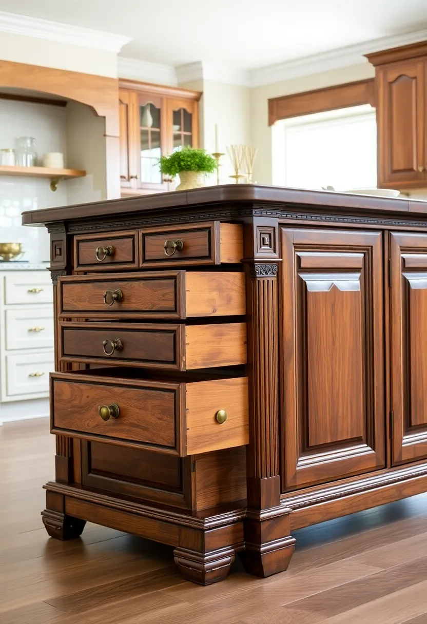 Functional storage solutions for antique kitchen islands: Keep your kitchen organized - 2. Hidden storage: drawers and cabinets